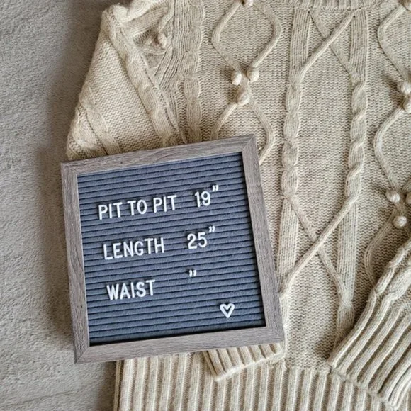 Cupcakes and Cashmere mock neck cable knit pompom sweater size medium - Picture 12 of 14